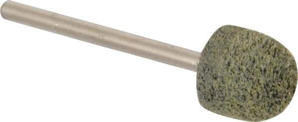 Grier Abrasives - 1/2" Head Diam x 1/2" Thickness, B90, Ball Nose End, Silicon Carbide Mounted Point - Green-Gray, Fine Grade, 34,500 RPM - Top Tool & Supply