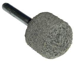 Grier Abrasives - 1" Head Diam x 1" Thickness, A21, Ball Nose End, Aluminum Oxide Mounted Point - Green-Gray, Fine Grade, 34,500 RPM - Top Tool & Supply