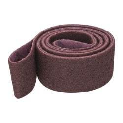 3M - 3" Wide x 132" OAL, Aluminum Oxide Abrasive Belt - Aluminum Oxide, Medium, Nonwoven, Series SC-BL - Top Tool & Supply