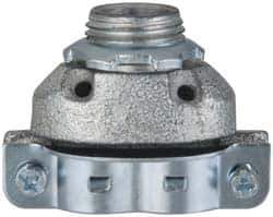 Cooper Crouse-Hinds - 3/8" Trade, Malleable Iron Threaded Angled FMC Conduit Connector - Noninsulated - Top Tool & Supply