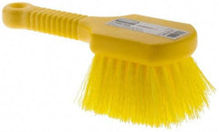 Rubbermaid - Synthetic Utility Scrub Brush - 8" OAL, Short Handle, Yellow, Plastic Block - Top Tool & Supply