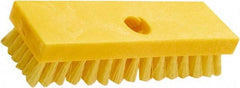 Rubbermaid - 1" Bristle Length, Polypropylene Scrub Brush - 8" OAL, Threaded Handle, Yellow, Plastic Block - Top Tool & Supply