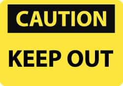 NMC - "Caution - Keep Out", 20" Long x 28" Wide, Rigid Plastic Safety Sign - Rectangle, 0.05" Thick, Use for Accident Prevention - Top Tool & Supply