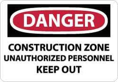 NMC - "Danger - Construction Site - Unauthorized Persons - Keep Out", 20" Long x 28" Wide, Rigid Plastic Safety Sign - Rectangle, 0.05" Thick, Use for Security & Admittance - Top Tool & Supply