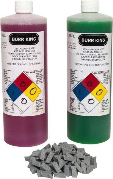 Burr King - Ceramic Carrier, Ceramic Abrasive, Polishing Tumbling Media - Tri-Star Shape - Top Tool & Supply