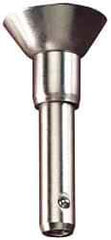 Jergens - 1/4" Diam, 1/2" Usable Length, Button Handle, Push Button Quick Release Pin - 1-3/4" Overall Length, Grade 17-4 Stainless Steel, Passivated Finish - Top Tool & Supply