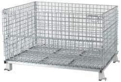 Nashville Wire - 48" Long x 40" Wide x 30" High Steel Basket-Style Bulk Folding Wire Stackable Container - 4,000 Lb. Load Capacity - Top Tool & Supply