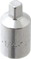 SK - 3/8" Drive, 1/4" Socket, Male Pipe Plug Socket - 4 Points, 1-1/8" OAL - Top Tool & Supply