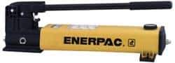 Enerpac - 1" Piston Diam, 1" Piston Stroke, 2.40, 0.151 Cu In per Stroke, 155 Cu In Reservoir Capacity, Manual Hydraulic Pump - 10,000 psi, 95 Lbs. Max Handle Effort, 2 Stage - Top Tool & Supply