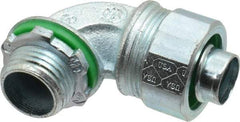 Cooper Crouse-Hinds - 1/2" Trade, Malleable Iron Threaded Angled Liquidtight Conduit Connector - Noninsulated - Top Tool & Supply