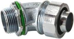 Cooper Crouse-Hinds - 3/4" Trade, Malleable Iron Threaded Angled Liquidtight Conduit Connector - Noninsulated - Top Tool & Supply