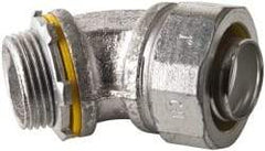 Cooper Crouse-Hinds - 1" Trade, Malleable Iron Threaded Angled Liquidtight Conduit Connector - Noninsulated - Top Tool & Supply