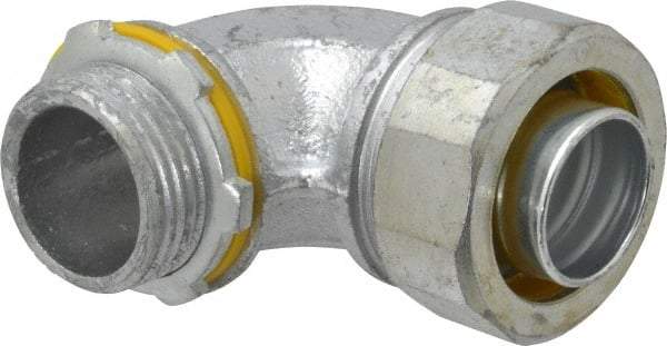 Cooper Crouse-Hinds - 1" Trade, Malleable Iron Threaded Angled Liquidtight Conduit Connector - Noninsulated - Top Tool & Supply