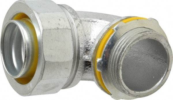 Cooper Crouse-Hinds - 1-1/4" Trade, Malleable Iron Threaded Angled Liquidtight Conduit Connector - Noninsulated - Top Tool & Supply