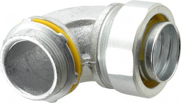 Cooper Crouse-Hinds - 1-1/2" Trade, Malleable Iron Threaded Angled Liquidtight Conduit Connector - Noninsulated - Top Tool & Supply