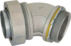 Cooper Crouse-Hinds - 2" Trade, Malleable Iron Threaded Angled Liquidtight Conduit Connector - Noninsulated - Top Tool & Supply