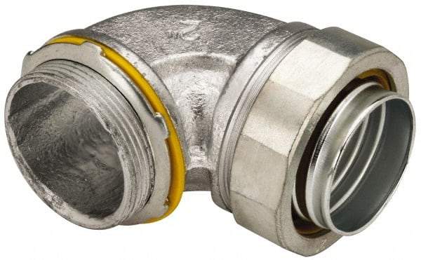 Cooper Crouse-Hinds - 2" Trade, Malleable Iron Threaded Angled Liquidtight Conduit Connector - Noninsulated - Top Tool & Supply