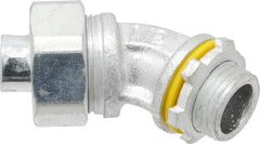 Cooper Crouse-Hinds - 1/2" Trade, Malleable Iron Threaded Angled Liquidtight Conduit Connector - Noninsulated - Top Tool & Supply