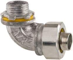 Cooper Crouse-Hinds - 1/2" Trade, Malleable Iron Threaded Angled Liquidtight Conduit Connector - Noninsulated - Top Tool & Supply