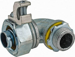 Cooper Crouse-Hinds - 1/2" Trade, Malleable Iron Threaded Angled Liquidtight Conduit Connector - Noninsulated - Top Tool & Supply