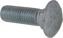 Value Collection - 5/8-11 UNC 2" Length Under Head, Standard Square Neck, Carriage Bolt - Grade 2 Steel, Zinc-Plated Finish - Top Tool & Supply