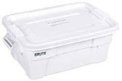 Rubbermaid - 14 Gal, 400 Lb Load Capacity White Polypropylene Tote Container - Nesting, 27.9" Long x 16-1/2" Wide x 10.7" High, Lid Included - Top Tool & Supply