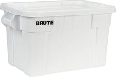 Rubbermaid - 20 Gal, 400 Lb Load Capacity White Polyethylene Tote Container - Nesting, 27.9" Long x 17.4" Wide x 15.1" High, Lid Included - Top Tool & Supply