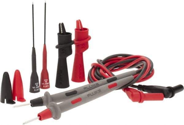 Fluke - Black/Red Electrical Test Equipment Leads Set - Use with Digital Multimeters - Top Tool & Supply