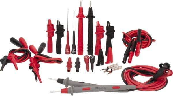 Fluke - Black/Red Electrical Test Equipment Leads Set - Use with All Models - Top Tool & Supply