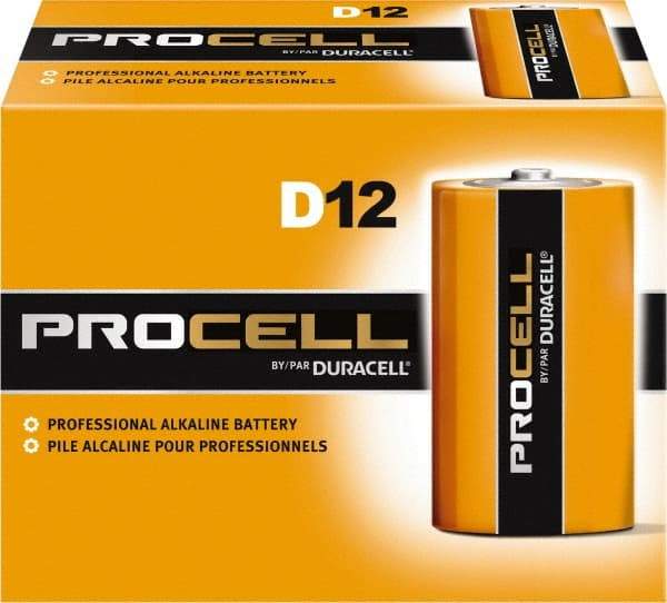 Duracell - Size D, Alkaline, Standard Battery - 1.5 Volts, Button Tab Terminal - Top Tool & Supply