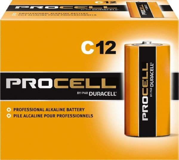 Duracell - Size C, Alkaline, Standard Battery - 1.5 Volts, Button Tab Terminal - Top Tool & Supply