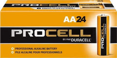 Duracell - Size AA, Alkaline, 144 Pack, Standard Battery - 1.5 Volts, Button Tab Terminal - Top Tool & Supply