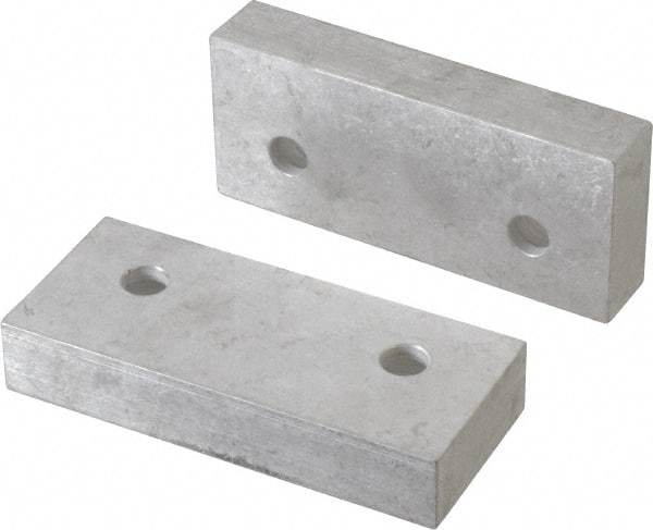 Gibraltar - 4-1/8" Wide x 1-3/4" High x 3/4" Thick, Flat/No Step Vise Jaw - Soft, Aluminum, Fixed Jaw, Compatible with 4" Vises - Top Tool & Supply