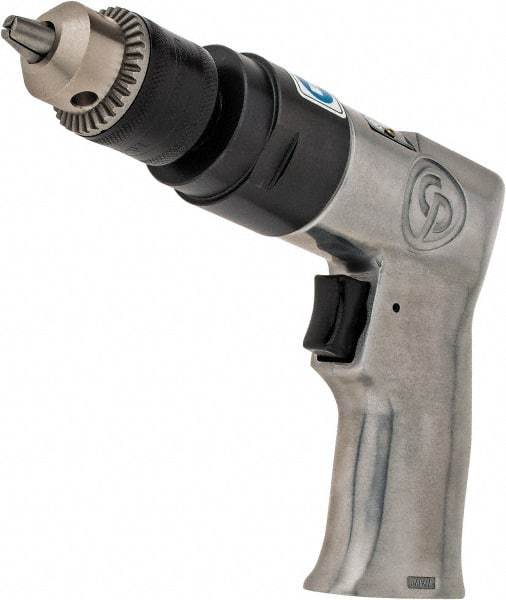 Chicago Pneumatic - 3/8" Keyed Chuck - Pistol Grip Handle, 2,400 RPM, 1.94 LPS, 4.1 CFM, 0.5 hp, 90 psi - Top Tool & Supply