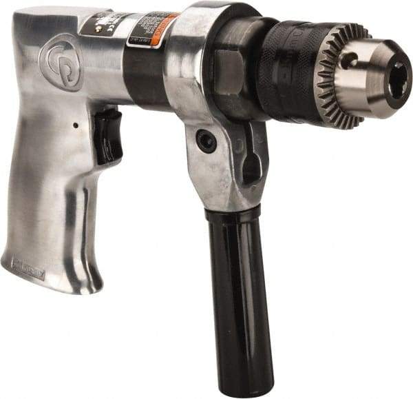 Chicago Pneumatic - 1/2" Keyed Chuck - Pistol Grip Handle, 500 RPM, 1.42 LPS, 3 CFM, 0.5 hp, 90 psi - Top Tool & Supply