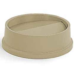 Rubbermaid - Round Lid for Use with 22 Gal Round Trash Cans - Beige, High-Impact Polystyrene, For Untouchable Trash Cans - Top Tool & Supply