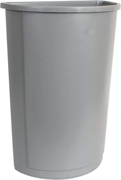 Rubbermaid - 21 Gal Gray Half-Round Trash Can - Polyethylene, 28" High x 21" Long x 11" Wide - Top Tool & Supply