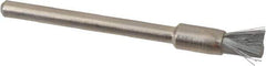 Anderson - 3/16" Brush Diam, Crimped, End Brush - 1/8" Diam Shank, 25,000 Max RPM - Top Tool & Supply