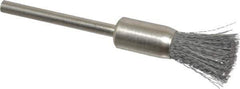 Anderson - 5/16" Brush Diam, Crimped, End Brush - 1/8" Diam Shank, 25,000 Max RPM - Top Tool & Supply