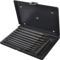 Walton - #0 to 1/2" Tap Extension Set - Alloy Steel, 8" Overall Length, 5/8" Max Outside Diam, 0.219, 0.318, 0.323, 0.367, 0.381, (4) 0.255" Extension Shank Diam, 9 Piece Set - Top Tool & Supply