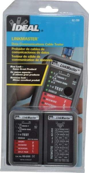 Ideal - STP & UTP Cable Tester - 10BaseT, T568A & T568B Connectors - Top Tool & Supply