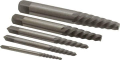 Interstate - 5 Piece Spiral Flute Screw Extractor Set - Screw Range 3/16 to 3/4" - Top Tool & Supply