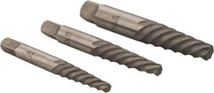 Interstate - 3 Piece Spiral Flute Screw Extractor Set - Screw Range 7/16 to 1" - Top Tool & Supply