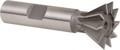 Whitney Tool Co. - 1" Diam x 7/16" Width of Cut, 60° Included Angle, Cobalt Dovetail Cutter - 1/2" Shank Diam, 2-1/2" Overall Length, Weldon Flat, Uncoated - Top Tool & Supply