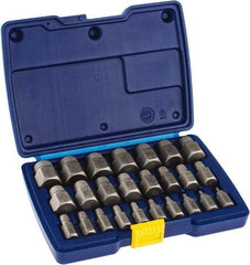 Irwin Hanson - 25 Piece Spiral Flute Screw Extractor Set - Screw Range 1/8 to 7/8" - Top Tool & Supply