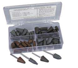 Cratex - 44 Piece Rubber Point & Mandrel Set - Includes 40 Points & 4 Mandrels - Top Tool & Supply