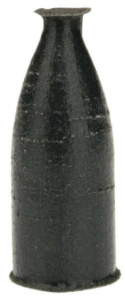 Cratex - 3/8" Max Diam x 1" Long, Cone, Rubberized Point - Very Fine Grade, Silicon Carbide, 1/8" Arbor Hole, Unmounted - Top Tool & Supply