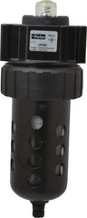 Parker - 3/4" Port, 120 CFM Coalescing Filter - Polycarbonate Bowl, Manual Drain, Modular Connection, 150 Max psi - Top Tool & Supply