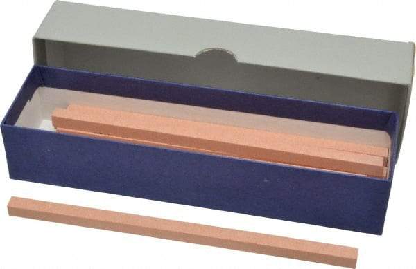 Value Collection - 180 Grit Aluminum Oxide Square Polishing Stone - Very Fine Grade, 1/4" Wide x 6" Long x 1/4" Thick - Top Tool & Supply