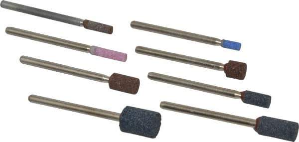 Grier Abrasives - 8 Piece Aluminum Oxide Vitrified Mounted Stone Abrasive Point Set - Includes Shapes W144, W145, W146, W153, W160, W162, W163 & W176 - Top Tool & Supply